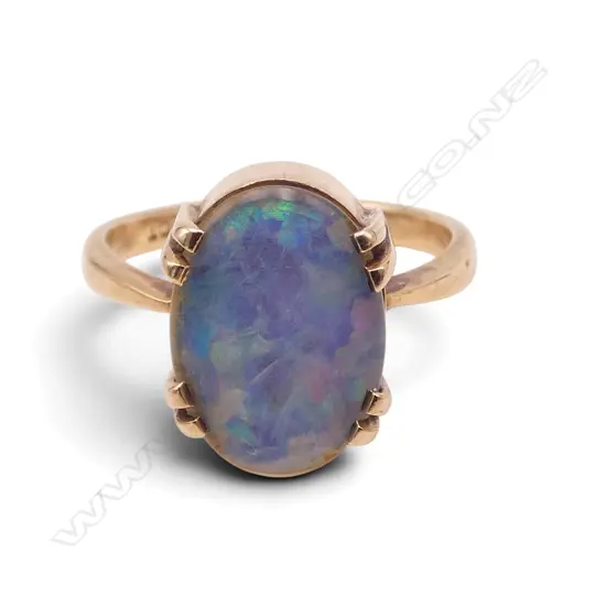 9CT GOLD OPAL TRIPLET RING 5.18gms SIZE S