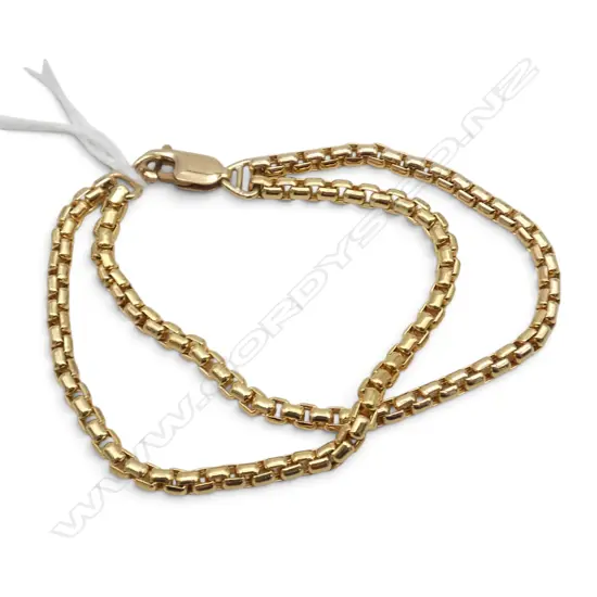 GOLD BRACELET w. 9CT PARROT CLASP 8.9gms (BRACELET TESTING AS 14CT POSSIBLY GOLD WASH)