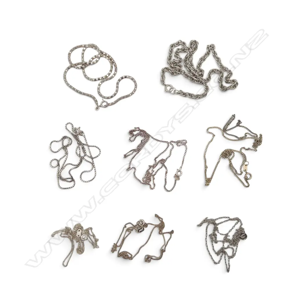8 STG SILVER NECKLACES 31gms Image 1++
