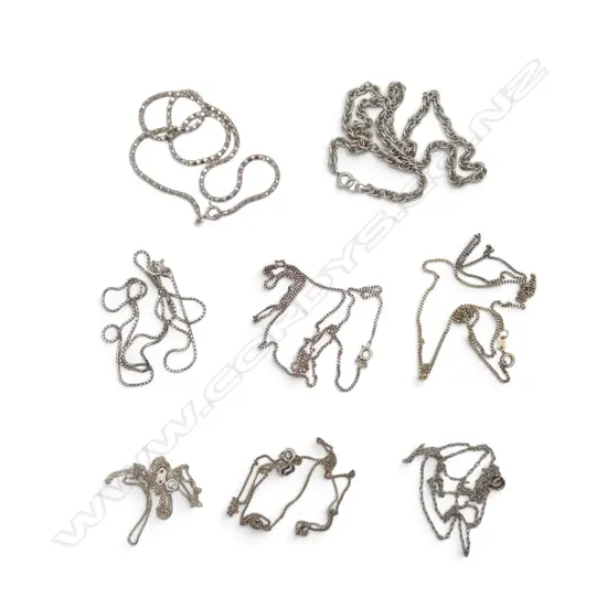 8 STG SILVER NECKLACES 31gms