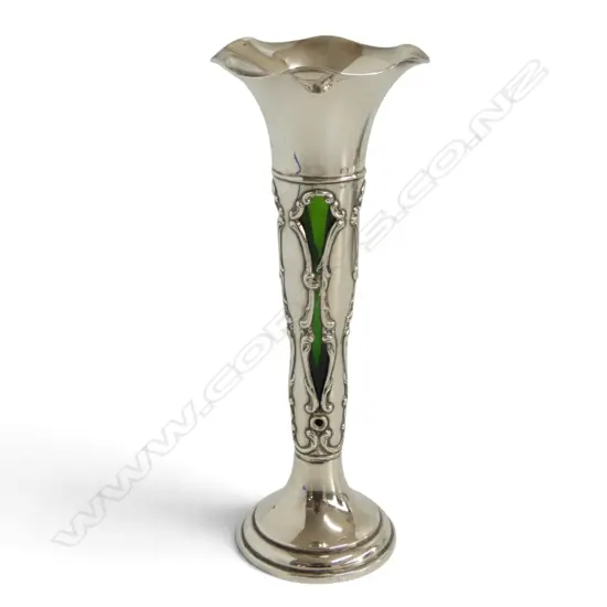 STG SILVER POSEY VASE,B'HAM 1906 H.165mm WEIGHTED
