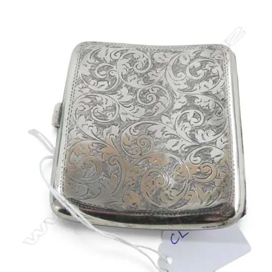 STG SILVER GILT LINED CIGARETTE CASE, B'HAM 1917 90x80mm 84gms