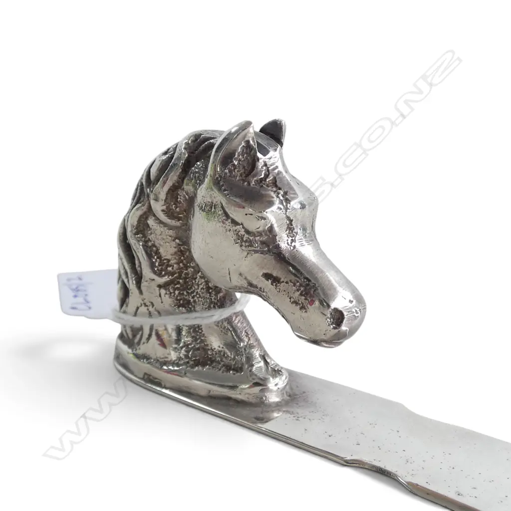 REED & BARTON SILVER PLATE HORSE HEAD LETTER OPENER L.200mm Image 1++