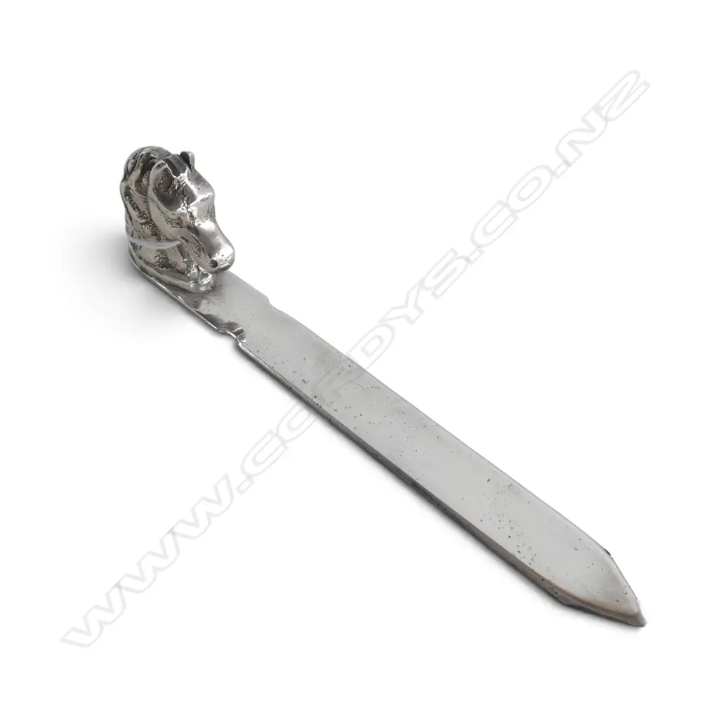 REED & BARTON SILVER PLATE HORSE HEAD LETTER OPENER L.200mm Image 1++