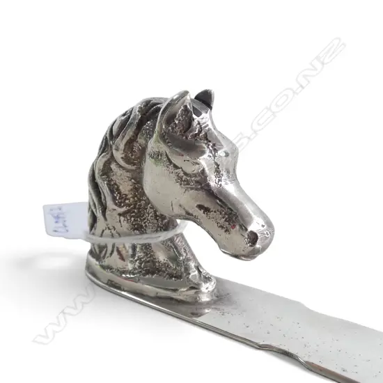 REED & BARTON SILVER PLATE HORSE HEAD LETTER OPENER L.200mm