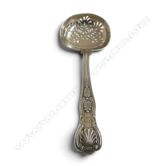 STG SILVER KINGS PATTERN SIFTER, LONDON 1892 L.160mm 66gms