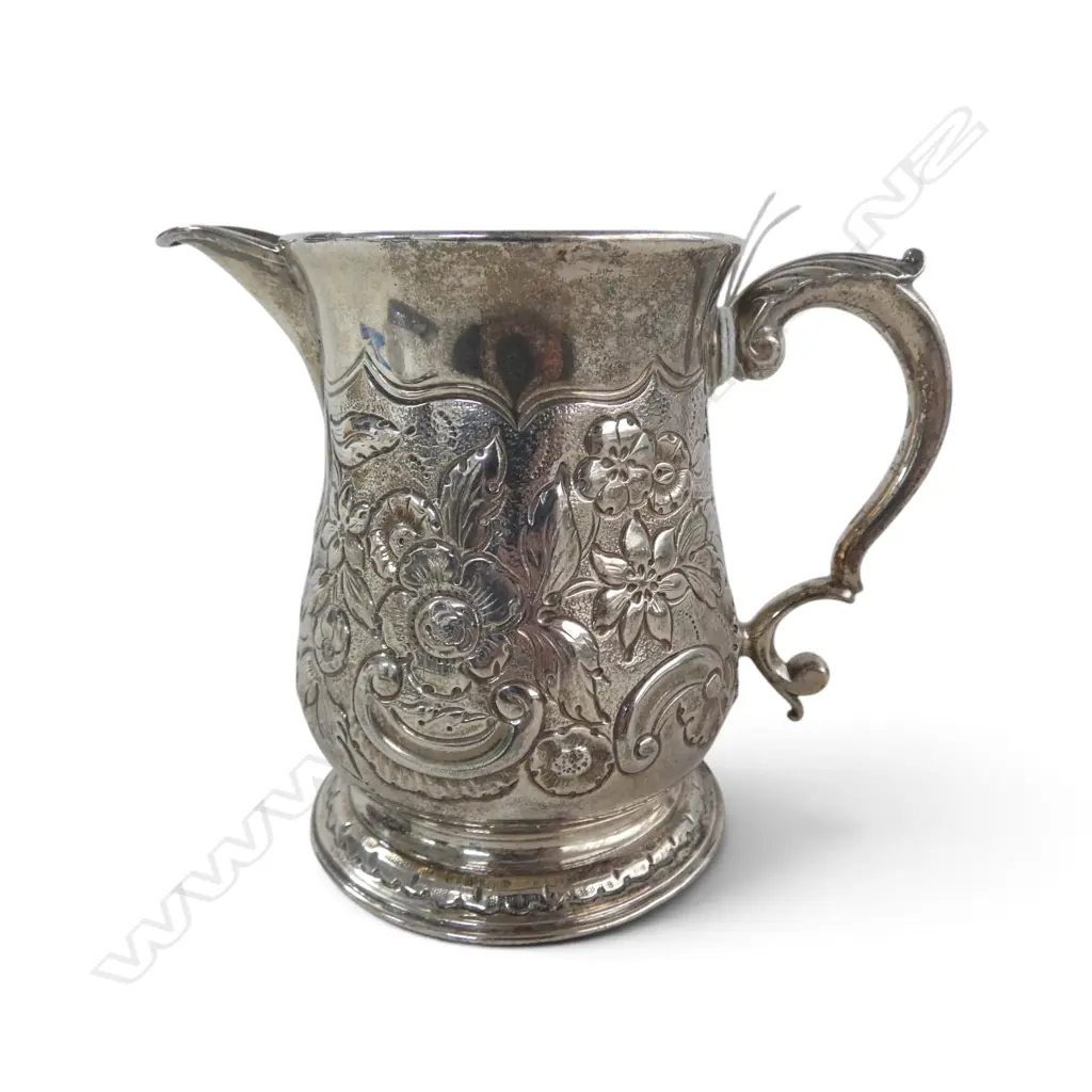 STG SILVER JUG, MARKS FOR RICHARD GURNEY & THOMAS COOK, LONDON MID 18thC H.95mm 234gms Image 1++
