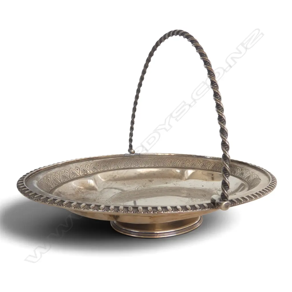 VICTORIAN STG SILVER BASKET, SHEFFIELD 1882, 482gms Image 1++
