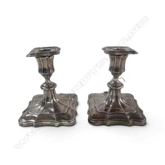 PR STG SILVER CANDLESTICKS, HENRY WIGFULL, SHEFFIELD 1910 H.125mm WEIGHTED