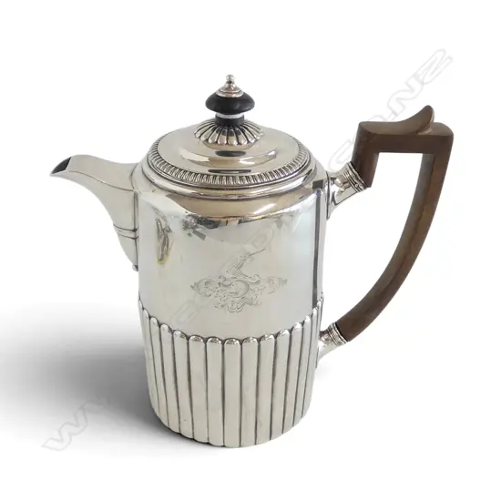 STG SILVER COFFEE POT, WILLIAM BURWASH & RICHARD SIBLEY, LONDON 1809 H.180mm 699gms