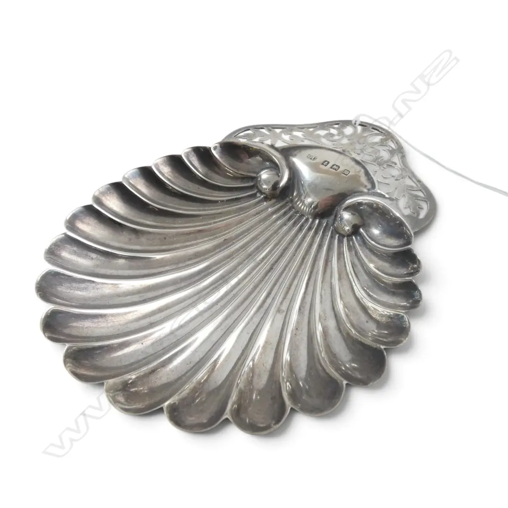 S/SILVER SCOLLOP SHAPED JAM DISH 54GMS Image 1++