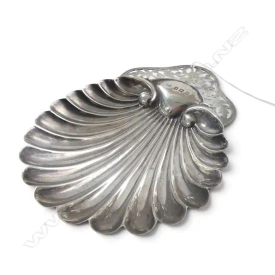 S/SILVER SCOLLOP SHAPED JAM DISH 54GMS