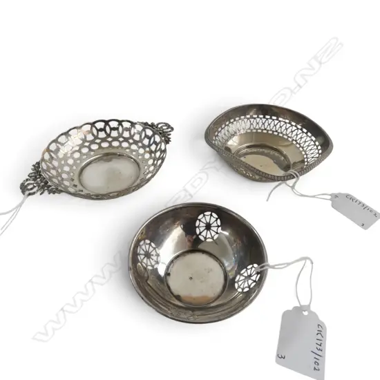 3 PIECED S/SILVER BON BON DISHES 103GMS