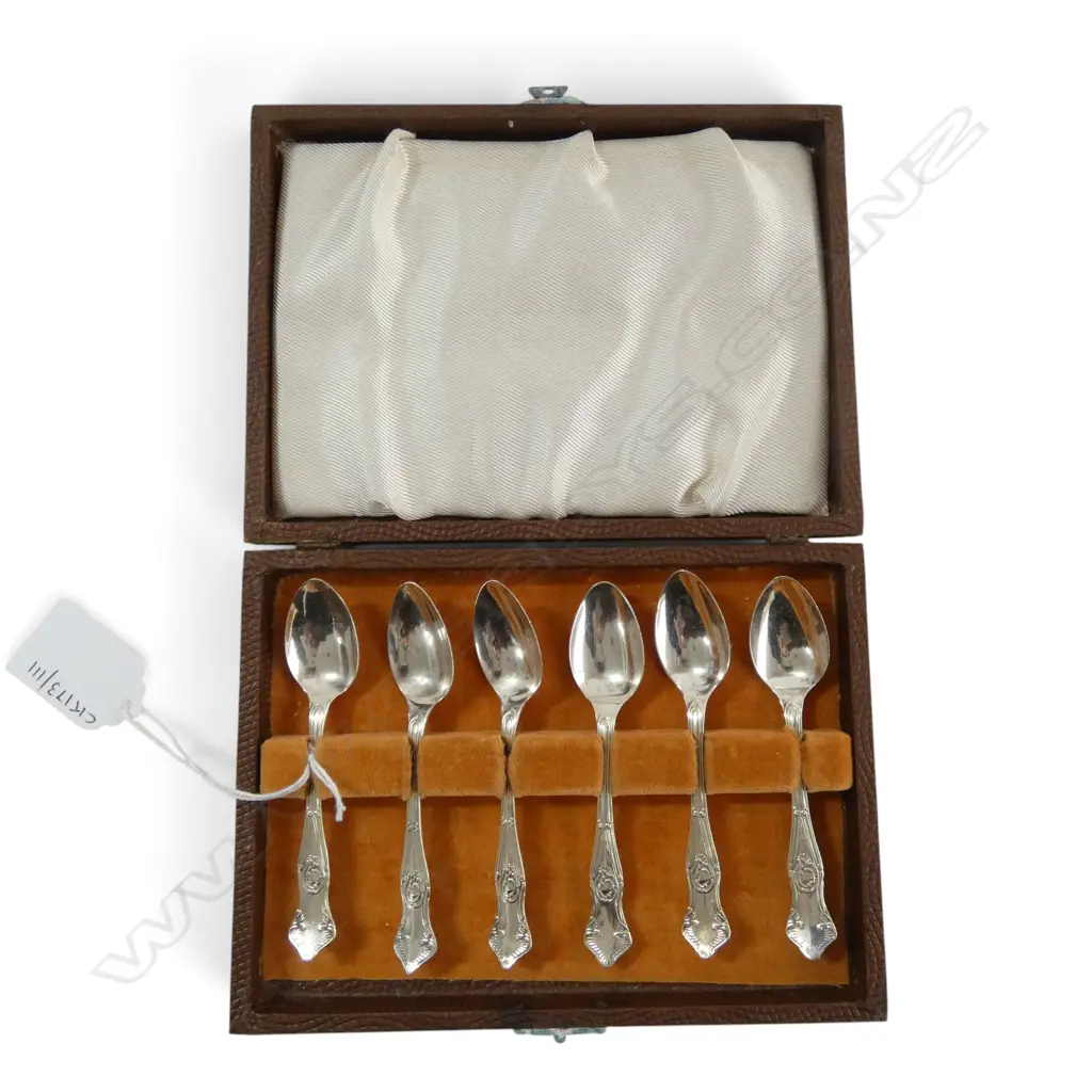 CASED SET OF 6 S/SILVER COFFEE SPOONS 41.5GMS Image 1++