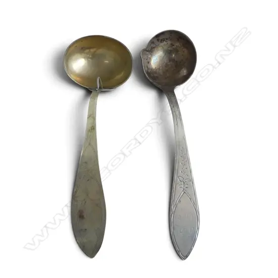 2 CONTINENTAL testing 80% & 67% SILVER SOUP LADLES 75gms