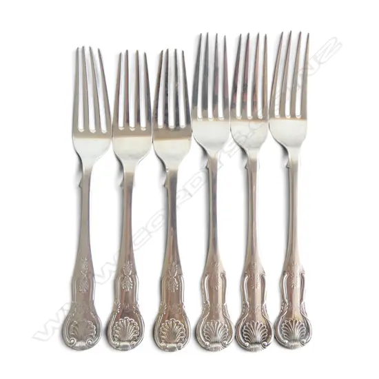 6 VICTORIAN STG SILVER KINGS PATTERN FORKS 236gms
