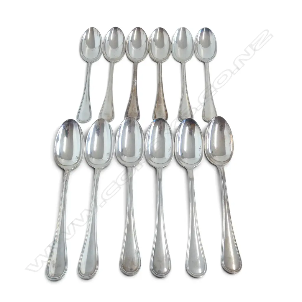 12 CONTINENTAL .800 SILVER SPOONS 911gms Image 1++