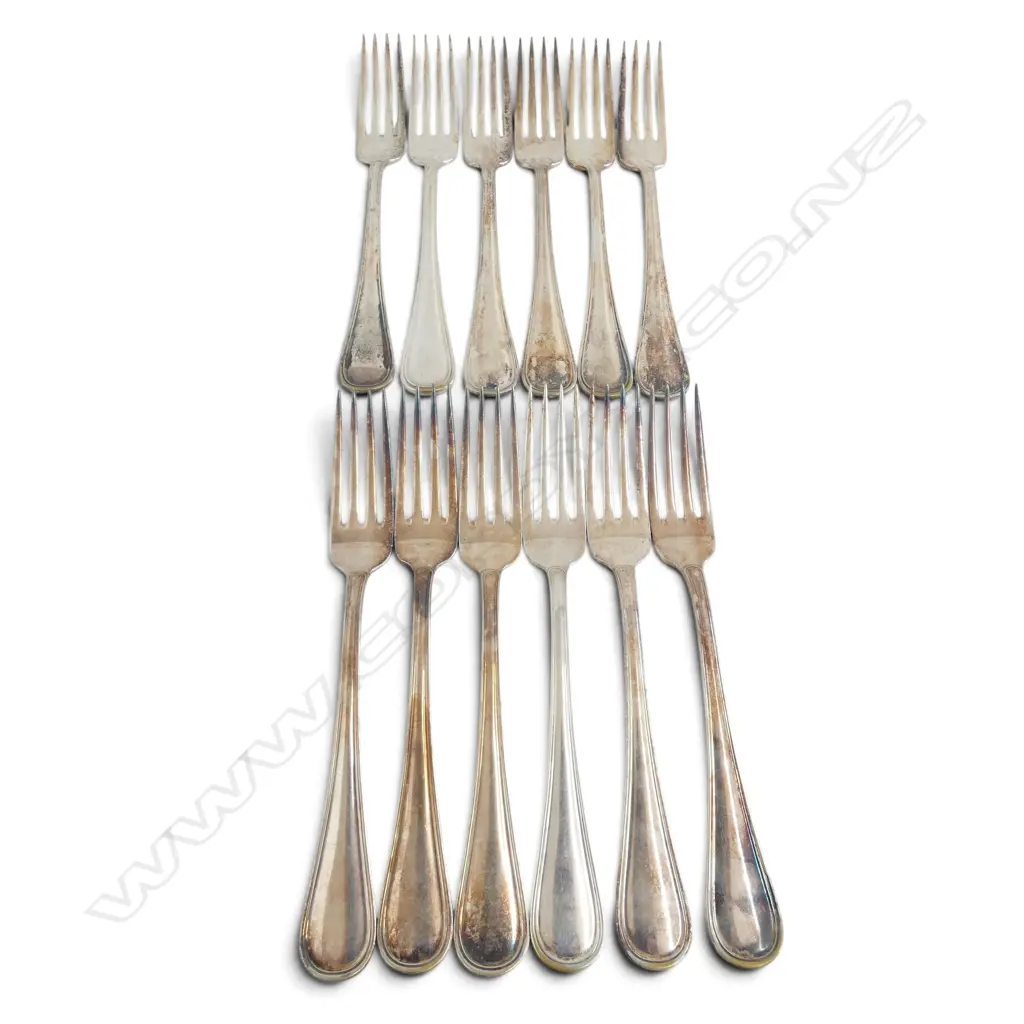 12 CONTINENTAL .800 SILVER FORKS 912gms Image 1++