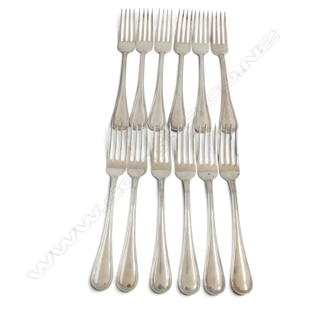 12 CONTINENTAL .800 SILVER FORKS 594gms Image 1++