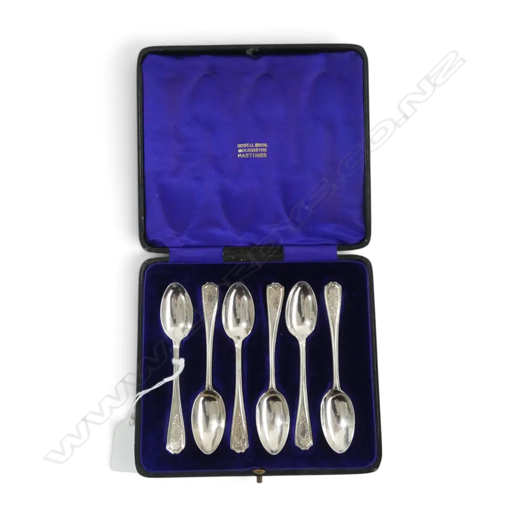 CASED SET OF 6 S/SILVER COFFEE SPOONS  64GMS Image 1++