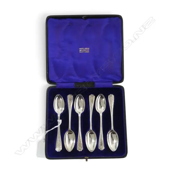 CASED SET OF 6 S/SILVER COFFEE SPOONS  64GMS