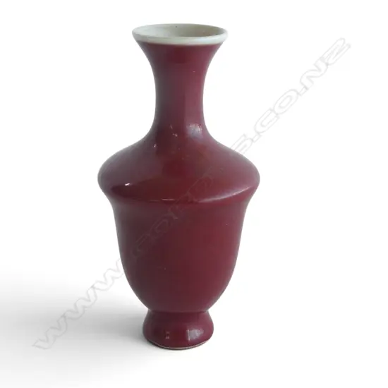 ORIENTAL RED GLAZED VASE H.130mm