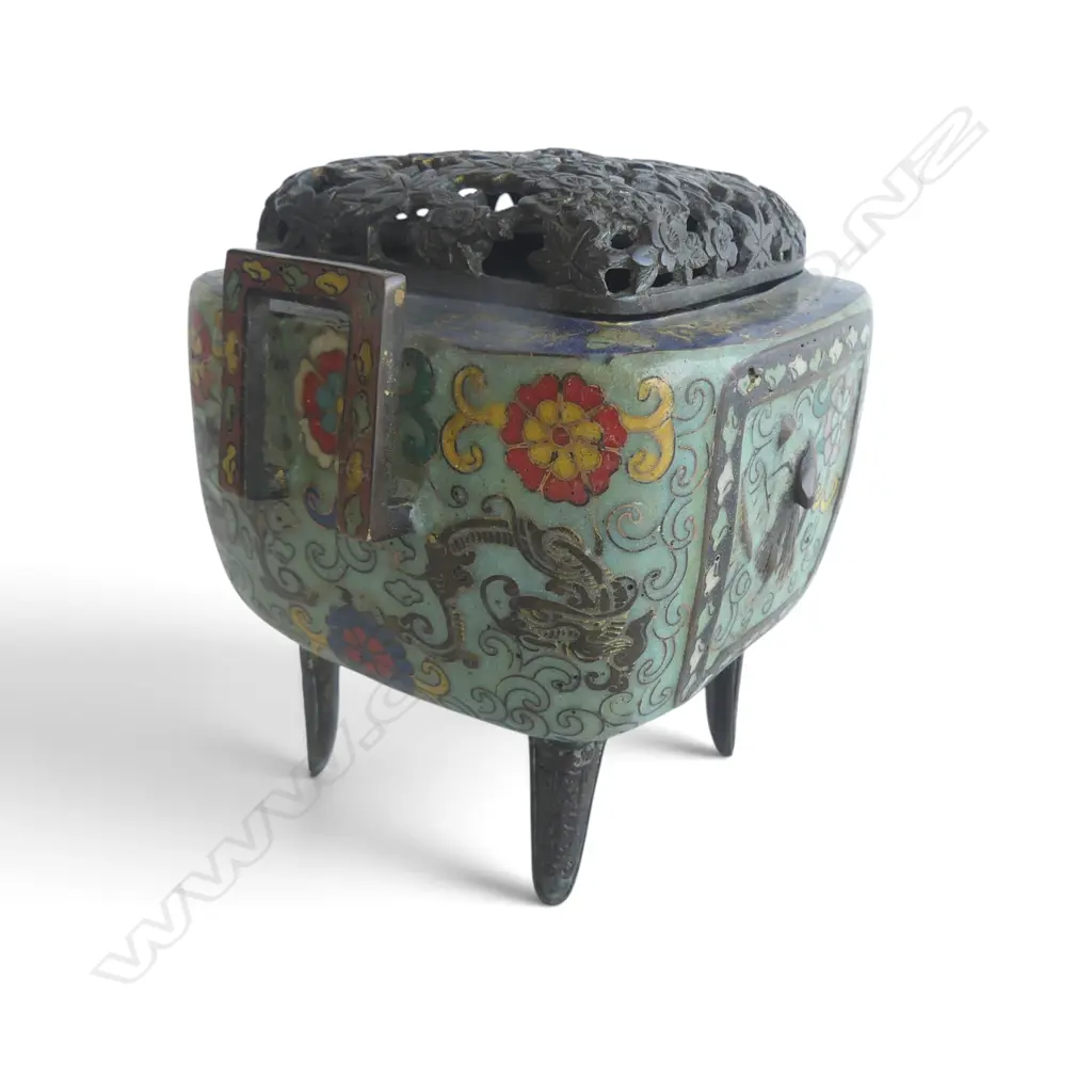 ORIENTAL ENAMELLED INCENSE BURNER H.150mm Image 1++