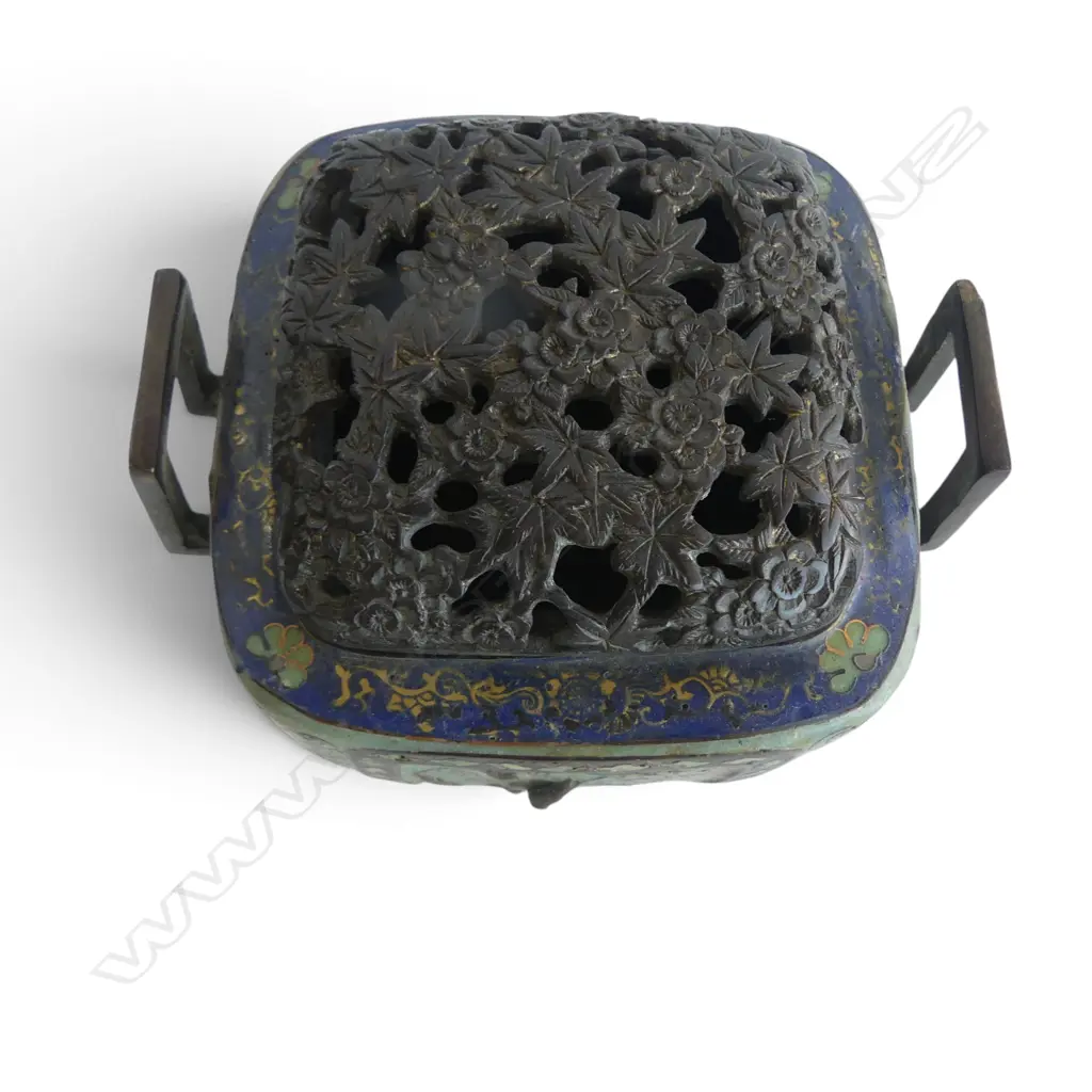 ORIENTAL ENAMELLED INCENSE BURNER H.150mm Image 1++