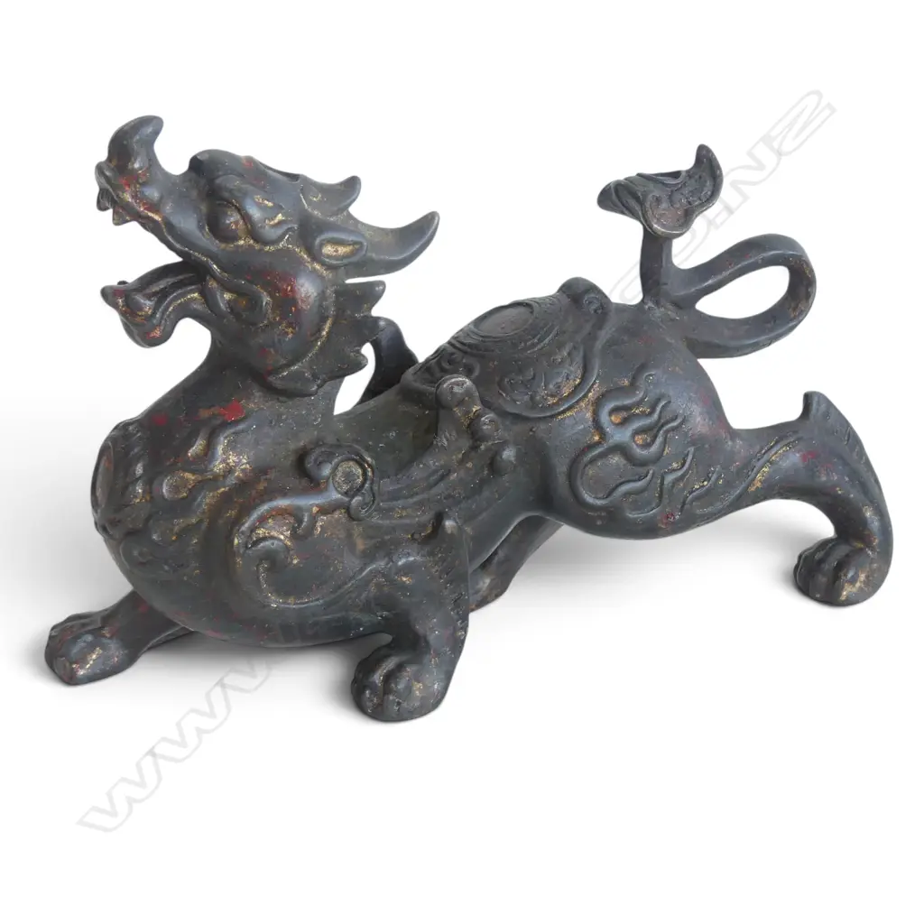 PR ORIENTAL GILT METAL DRAGONS L.180mm Image 1++