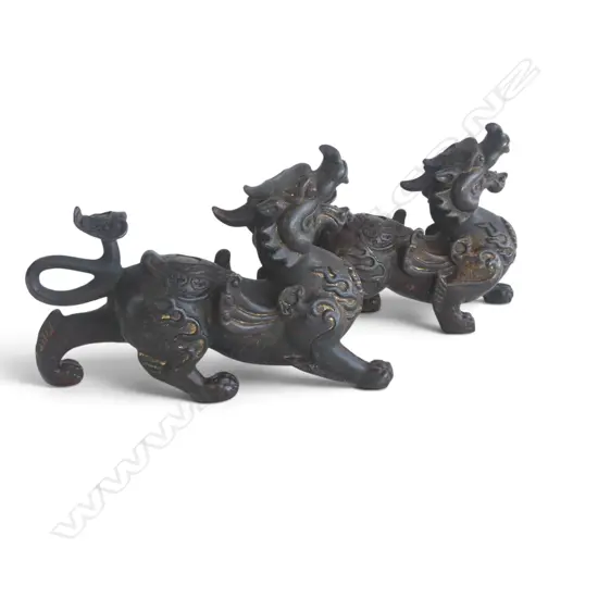 PR ORIENTAL GILT METAL DRAGONS L.180mm
