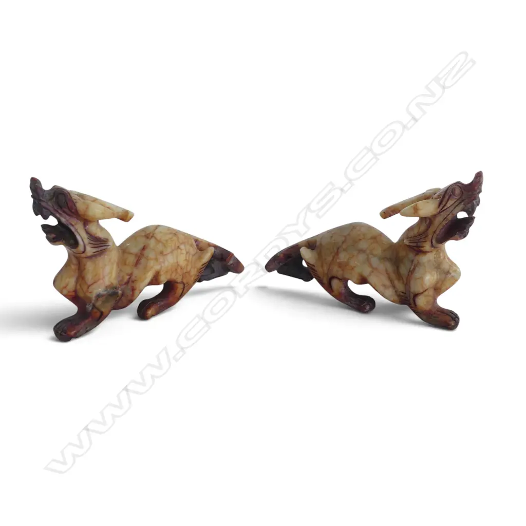 PR CARVED STONE DRAGONS faults L.180mm Image 1++