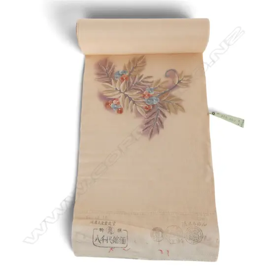 Unused 1980's NISHIJIN TEXTILE (Kyoto) JAPANESE SILK ROLL L.12M W.370mm. New old stock...