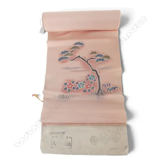 Unused 1980's NISHIJIN TEXTILE (Kyoto) JAPANESE SILK ROLL L.12M W.370mm. New old stock...