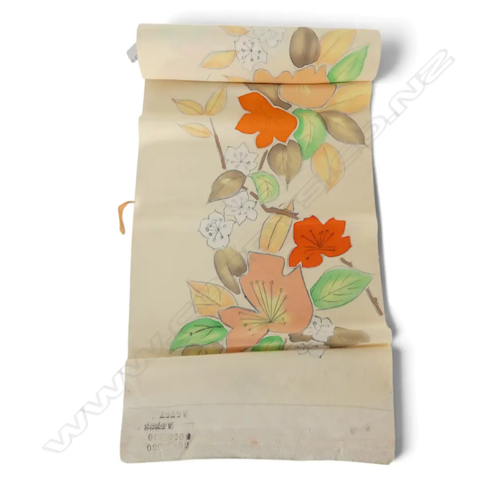 Unused 1980's NISHIJIN TEXTILE (Kyoto) JAPANESE SILK ROLL L.12M W.370mm. New old stock... Image 1++