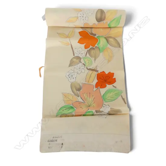 Unused 1980's NISHIJIN TEXTILE (Kyoto) JAPANESE SILK ROLL L.12M W.370mm. New old stock...