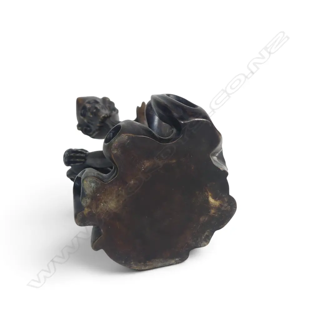 BRONZE FINISHED BRASS SCULPTURE OF FASTING ASCETIC BUDDHA (SHAKYAMUNI), EXPRESSIF SKELETON DETAILS, 220 X 110MM, Image 1++