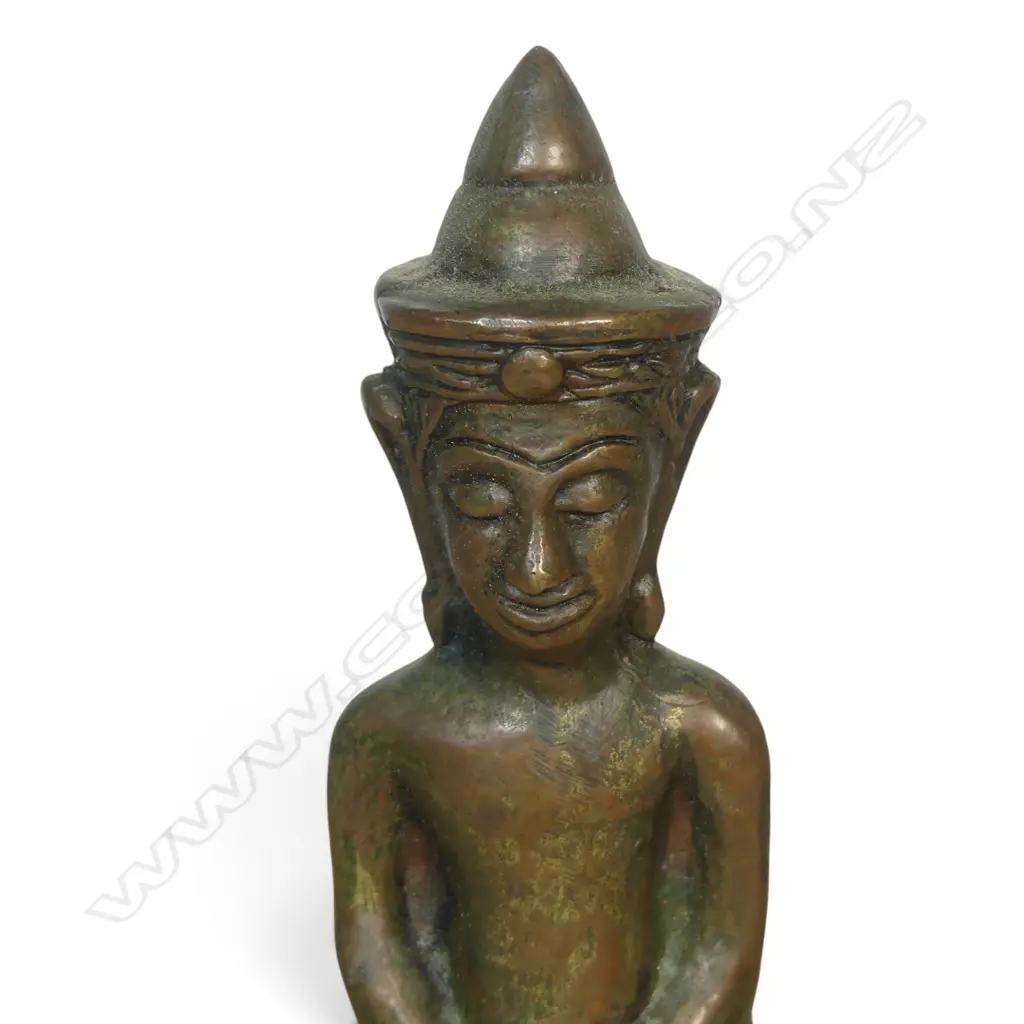 PHRA NGANG SOUTHEAST ASIAN BRONZED SACRED AMULET (TALISMAN FOR PROTECTION) WITH LOOP AT THE BACK H.150MM Image 1++
