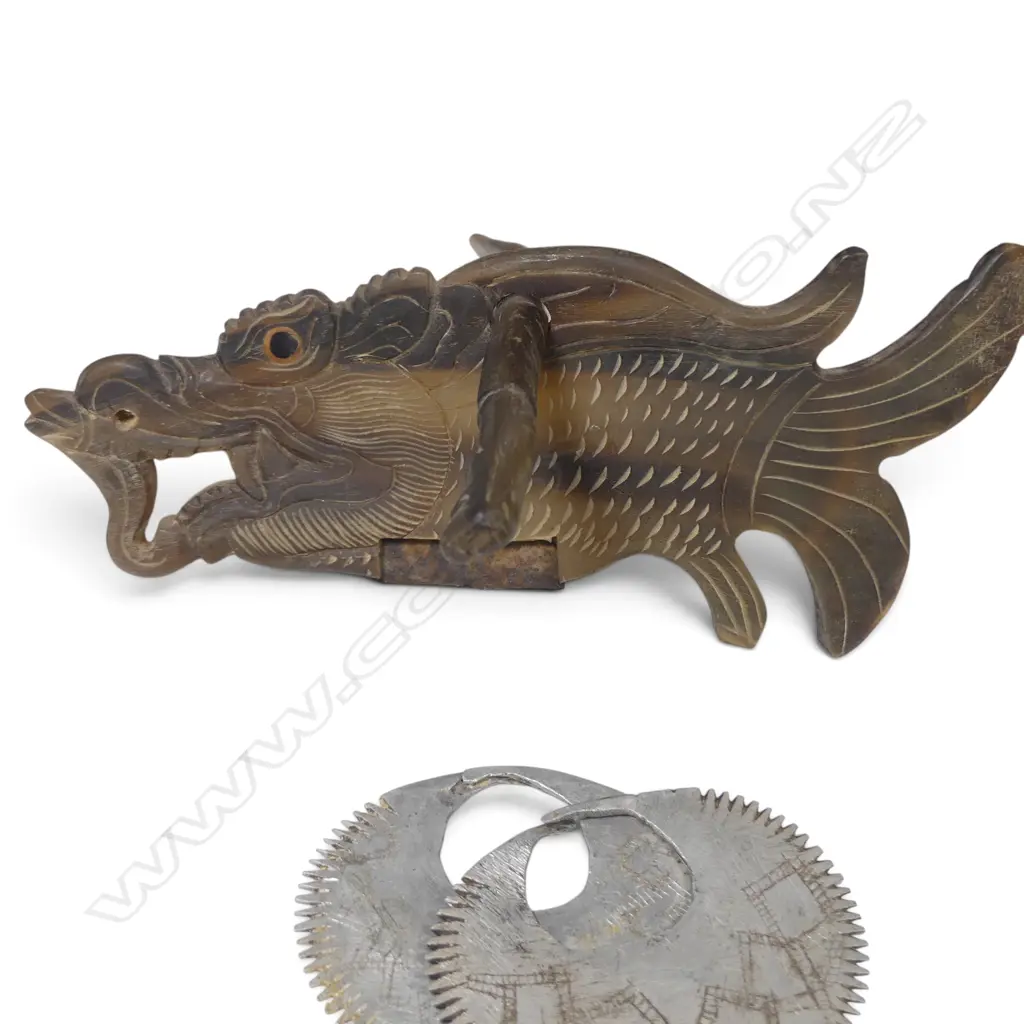 BASKET OF ASSORTED ETHNIC ITEMS, FISH BONE HOOK METAL RINGS & BRACELETS ETC...LGST 170MM Image 1++