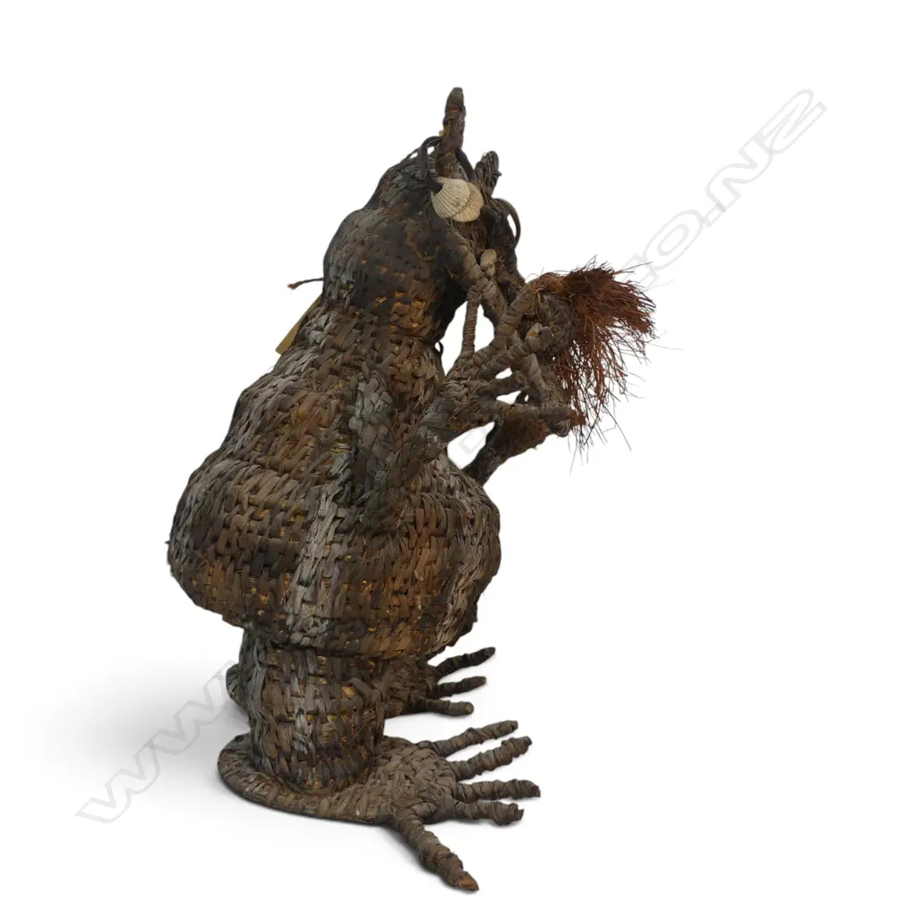 PNG HAND WOVEN SPIRIT FIGURE, VEGETAL FIBRE AND SHELL, SEPIK RIVER. H.300MM Image 1++