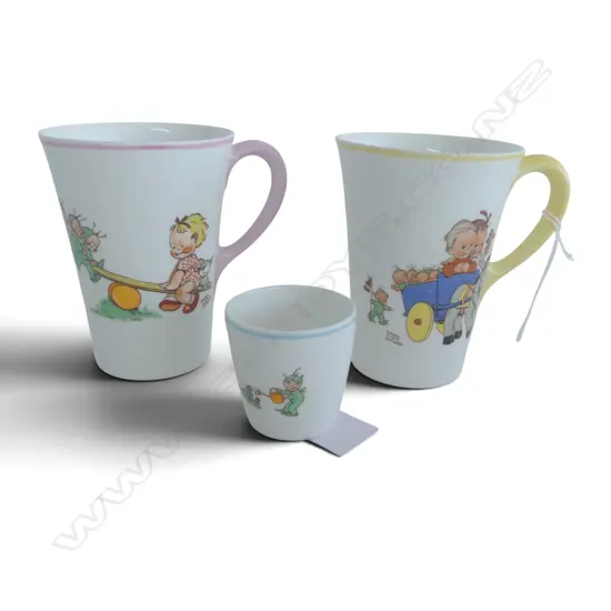 2 SHELLY MABEL LUCIE ATTWELL NURSERY MUGS & EGGCUP