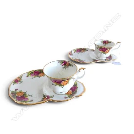 2 ROYAL ALBERT TENNIS SETS, CUP & CAKE PLATE