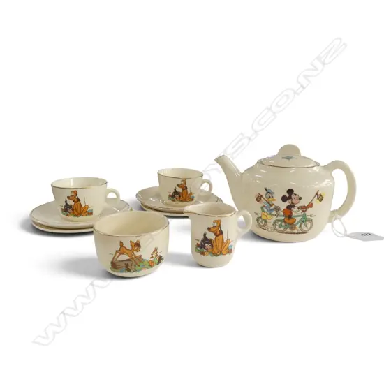 9 PC VINTAGE BESWICK MICKEY MOUSE TEA SET