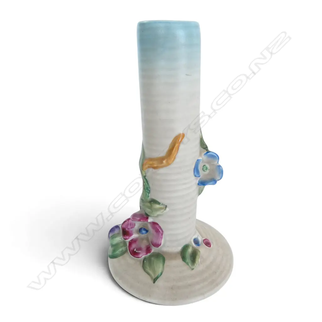 CLARICE CLIFF ‘MY GARDEN’ SPILL VASE 1930’S NEWPORT POTTERY, H.180MM Image 1++