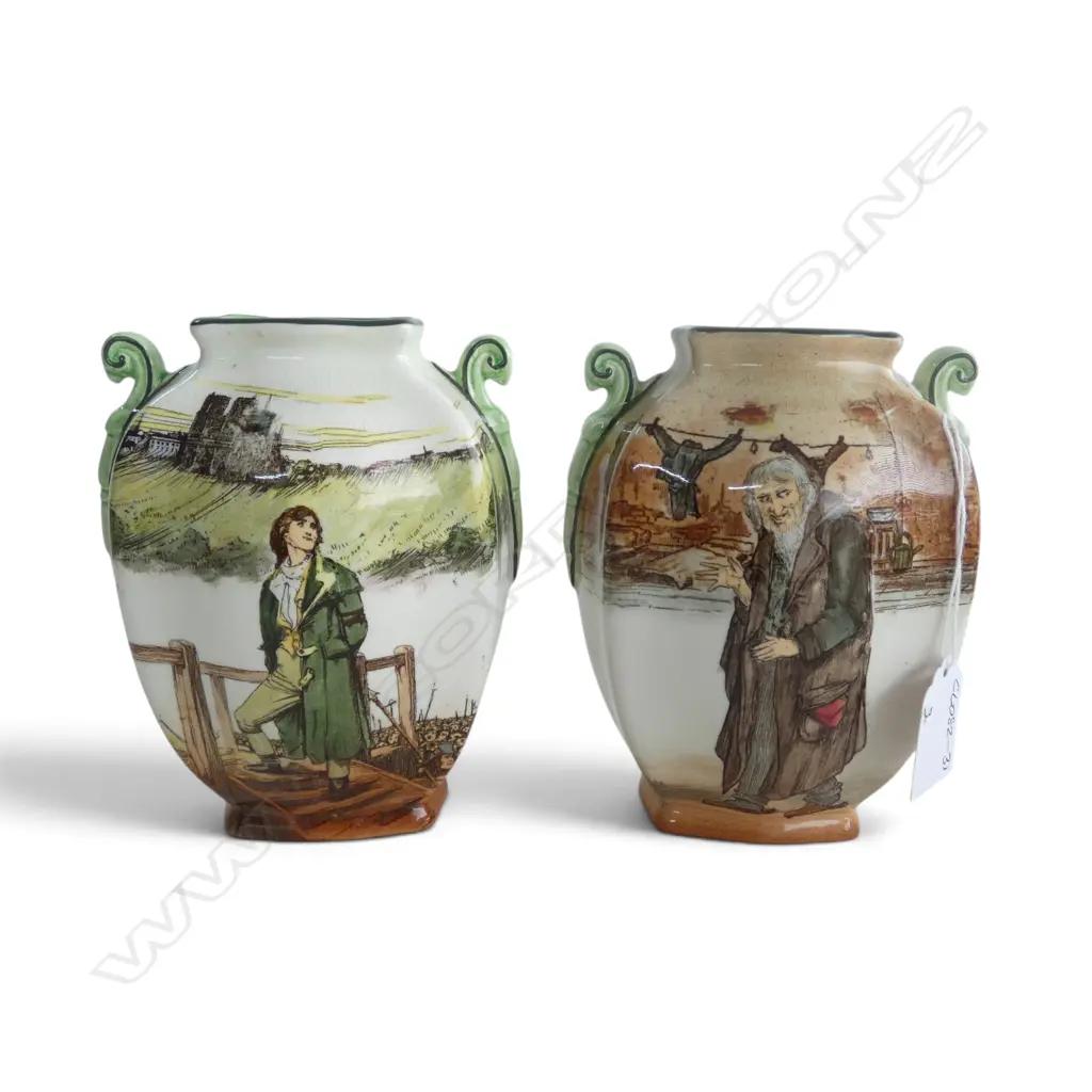 PR ROYAL DOULTON DICKEN'S WARE VASES, H.150mm Image 1++