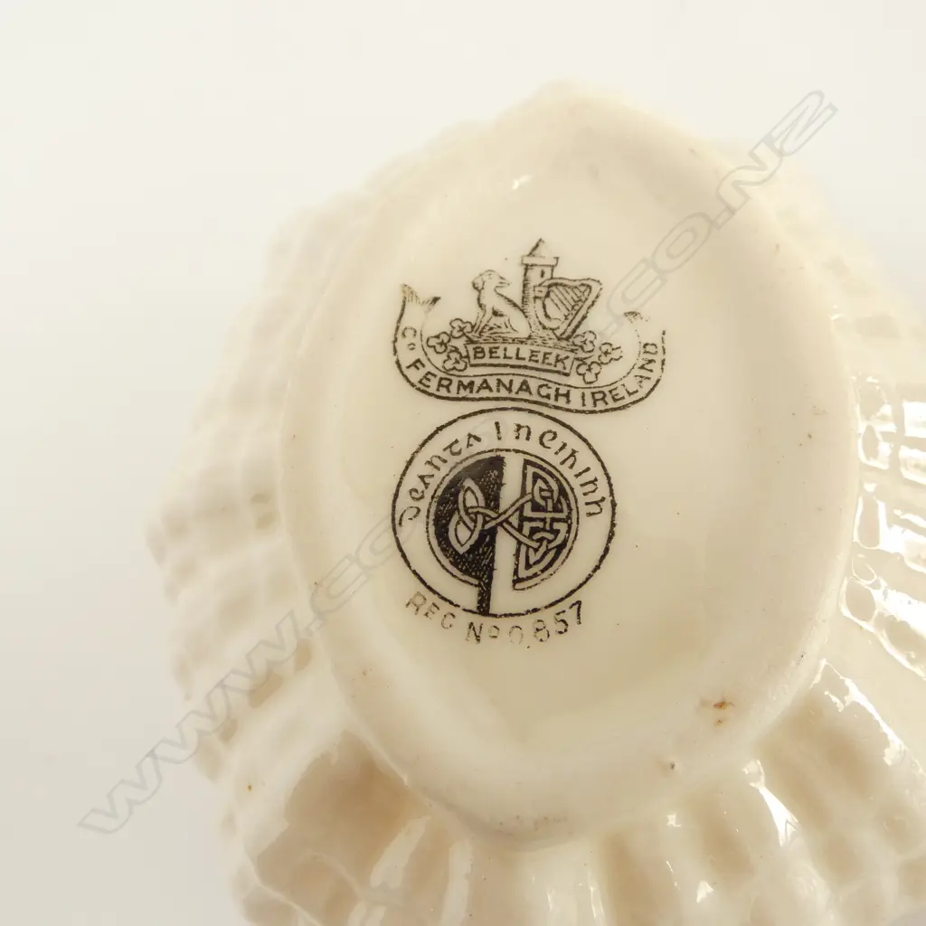 BELLEEK CUP & SAUCER, CREAM & SUGAR SET Image 1++