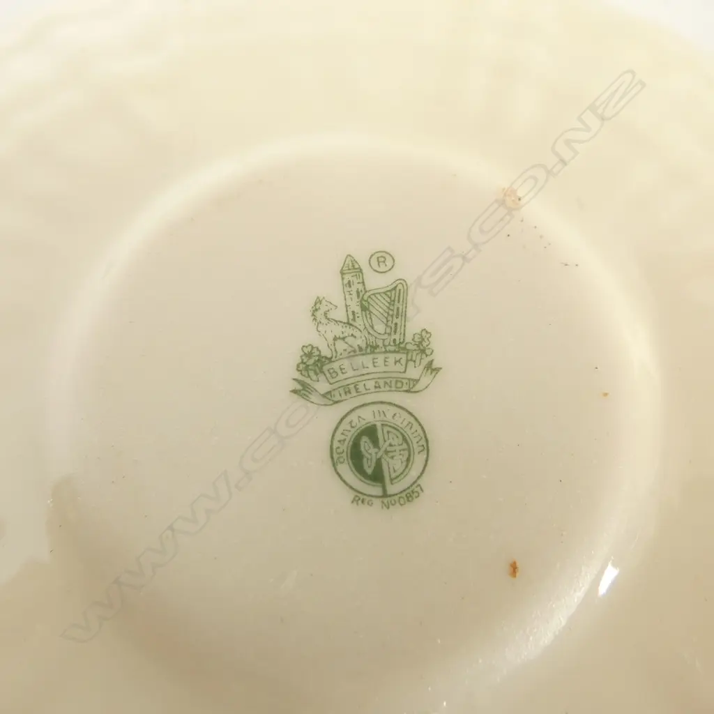 BELLEEK CUP & SAUCER, CREAM & SUGAR SET Image 1++