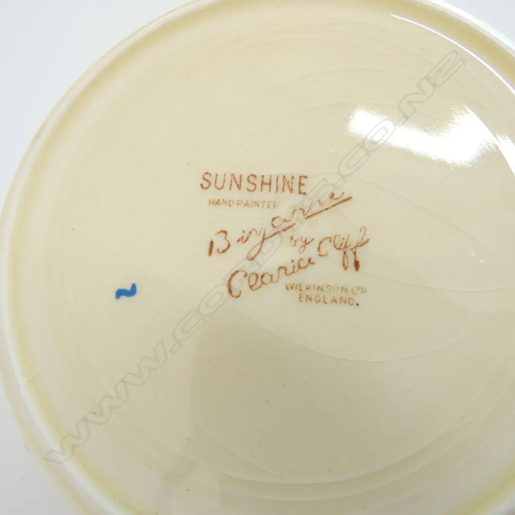 CLARICE CLIFF TRIO + 'SUNSHINE' DISH Dia.115mm Image 1++