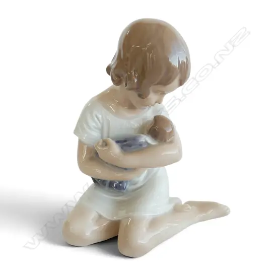 ROYAL COPENHAGEN FIGURINE girl with doll by Ada Bonfils 1965 H.130mm