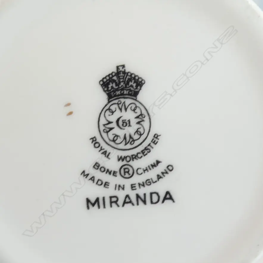 ROYAL WORCESTER ‘MIRANDA’ FLORAL COFFEE SET 6 CUPS & 6 SAUCERS Image 1++
