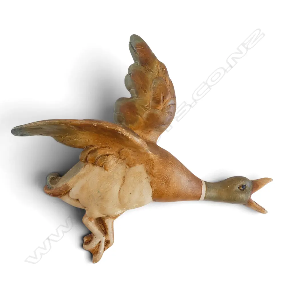 LARGE MALLARD WALL DUCK CHALKWARE HANDPAINTED, H.280MM L.300MM Image 1++